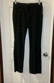 Takara Black Windowpane Plaid Print Trousers size 7