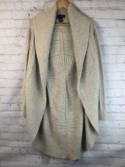 Mercer & Madison Womens Cardigan Sz M Ivory Beige Angora Rabbit Hair Lambs Wool