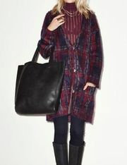 J.O.A. Plaid Sweater Coat size Medium