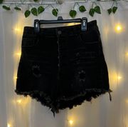 black Jean shorts