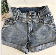 ❤️ High Rise Denim Cuffed Shorts