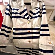 Trench coat navy/cream striped