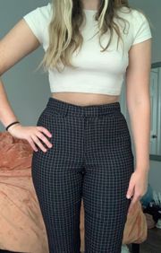 Slim Ankle Checkered Pants