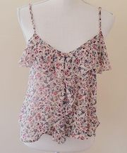 About a girl cream floral tank size medium