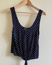 UO Urban Outfitters Kimchi Blue Polka Dot Tank Top with Front Tie Womens Size XS