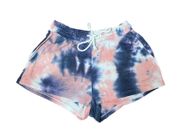 , blue and pink tie dye, x-small shorts