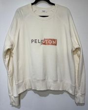 Peloton Women's Size 1X Platform Pullover Crewneck Sweatshirt Ivory Logo