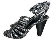 Vince Camuto  Kaniana womens strappy black & white cone heels 7 1/2