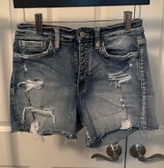 Distressed Denim Shorts