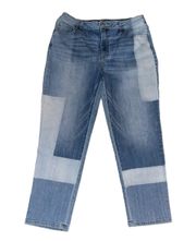 Vera Wang Color Block Mid Rise Denim Capris