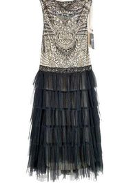Sue Wong Beaded Formal Strapless Maxi Dress Gown Size 6
