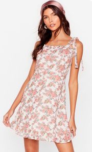 Tie Strap Floral Mini Summer Dress