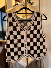 Knit Checkered Vest
