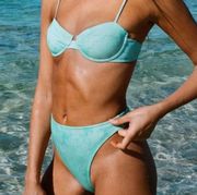 Rhian Teal/Aqua Floral Bikini Set