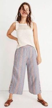 Madewell Tall Side-Button Huston Pull-On Crop Pants in Rainbow Stripe Women’s M