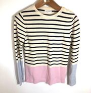 Chinti & Parker Small Stripe Color Block Merino Sweater