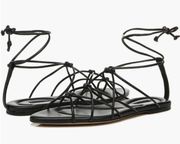 Kenna Strappy Black Leather Sandals New!