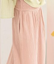 NWT Pink wide legged cotton gauze pants - women's large by HYFVE 100% cotton