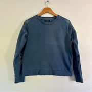 🦋 Lucky Brand Blue Crew Neck Detailed Sweatshirt Medium