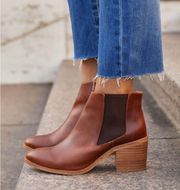 Anthropologie Nisolo Brown Leather Ankle Chelsea Heel Boot Size 8 NWOT