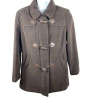 Covington Chocolate Brown Wool Toggle Closure Peacoat L (14-16)