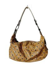 - Silver Studded Tan Shoulder Purse