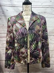 Harve Benard by Benard holtzman size 16 peacock feather patterned jacket (#1922)