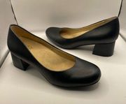 Naturalizer DONNELE Block Heel Shoes Black Women's Size 7 M round toe 2in heel