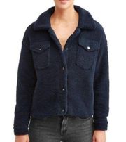 Jason Maxwell Blue Sherpa Fleece Shirt Jacket M