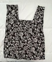 Woman Within Black and White Floral Leggings. Size M. EUC