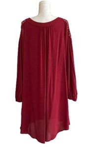 Knox Rose Dress Long Sleeve Cold Shoulder Red Gold Silver Embellished Boho Small