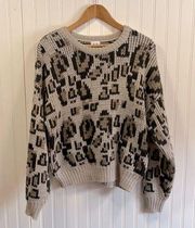 John + Jenn heavy knit animal print sweater