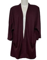 Aritizia WILFRED FREE Open Front Cardigan Pockets eggplant Size Medium