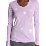 Sundry Purple Star print crew neck long sleeve tee top