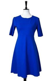 Women's A-line Classic Short Sleeve Royal Blue Dress Size Small