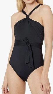 New. La Blanca black swimsuit with tie. Retails $149. Size 14