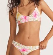 LoveShackFancy Hurley Hibiscus Reversible Bikini Set Pink Floral Size Medium