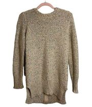 Anthropologie Kaisely Cream Rainbow Confetti Zipper Back Wool Blend Sweater