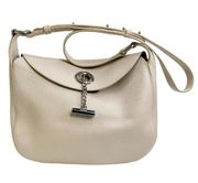 Waverly Eggshell Pebbled Leather Shoulder Bag Purse