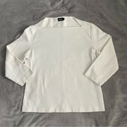 Kate Spade Saturday White Boatneck Shirt Size Large