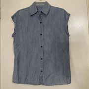 ALICE AND OLIVIA Sleeveless bue Denim button up shirt size XS