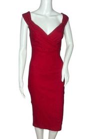 Rock Steady Dress Love Ballad Red Scarlet Sleeveless Sheath NWT *Flaw* Size M