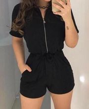 CBR Short Sleeve Zipper Romper 