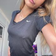 Nike tech dri fit black tee shirt short sleeve v neck