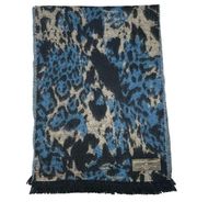 Softer Than Cashmere D&Y Blue Leopard Print Scarf