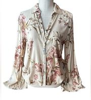 Chaser Floral Long Sleeve Button Down top