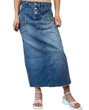 Vintage 90s No boundaries Denim Cargo Maxi Skirt