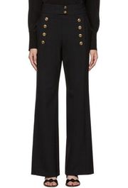 NEW NWT Chloé Iconic Trousers Slacks Pants Sailor Brass Buttons Navy Blue 42