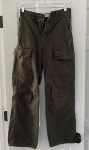 Cargo Dark Green Wide Leg Pants