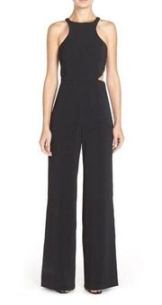 JAY GODFREY MacCaran Cutout Asymmetrical Jumpsuit Romper Black